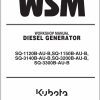 Kubota Diesel Generator SQ 1120B AU B to SQ 3300B AU B Workshop Manual