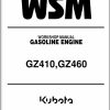 Kubota Gasoline Engine GZ410 GZ460 Series Workshop Manual