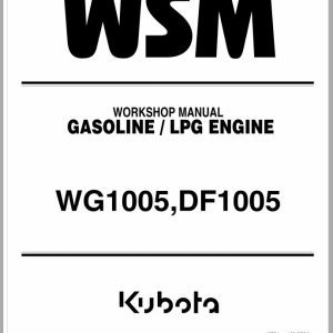 Kubota Gasoline LPG Engine WG1005 DF1005 Workshop Manual