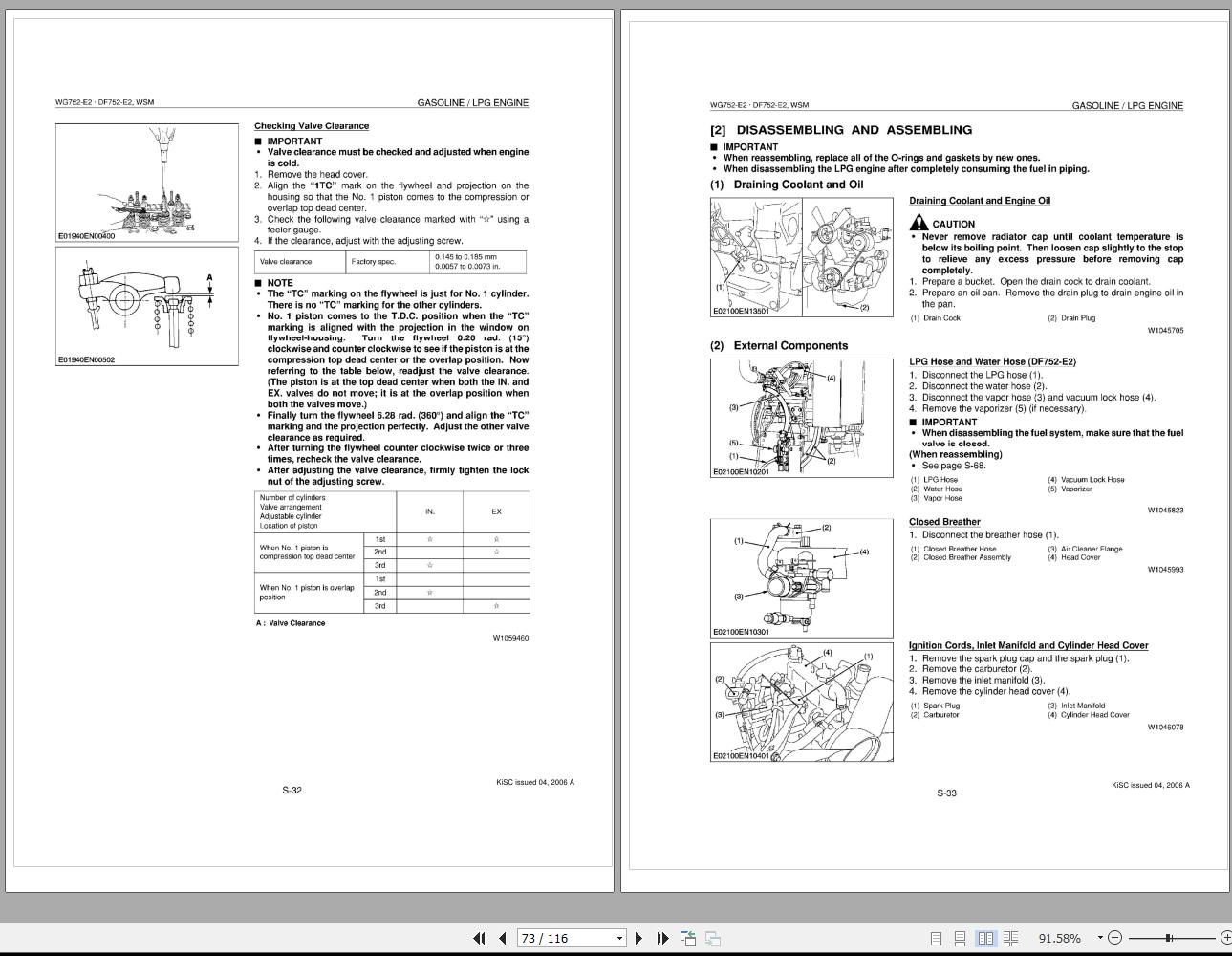 Kubota Gasoline LPG Engine WG725E2 DF752E2 Manual