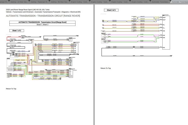 Land Rover Range Rover Sport 2020 V6 3.0L DSL Turbo Wiring Diagrams 1