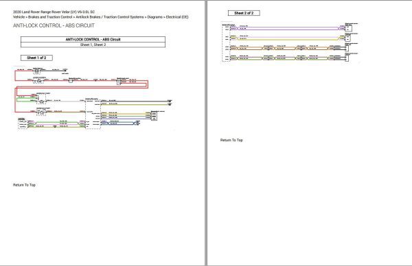 Land Rover Range Rover Velar 2020 V6 3.0L SC Wiring Diagrams 2