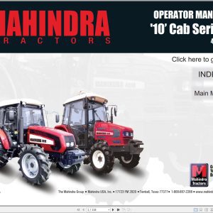 Mahindra Tractor 10 Cab Series 4510C Operator Manual