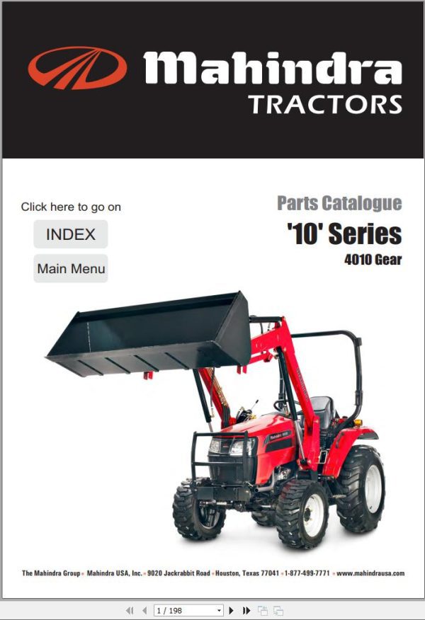 Mahindra Tractor 10 Series 4010 Gear Parts Manual