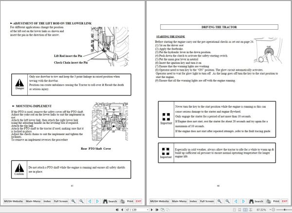 Mahindra Tractor 10 Series 6010 HST Cab Operator Manual