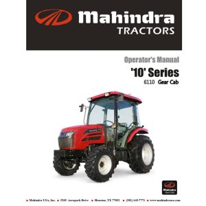 Mahindra Tractor 10 Series 6110 Gear Cab Operator Manual