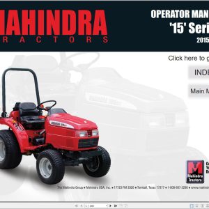 Mahindra Tractor 15 Series 2015 4WD Operator Manual