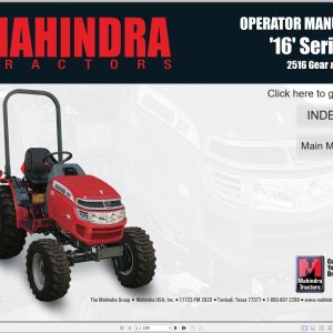 Mahindra Tractor 16 Series 2516 Gear HST Operator Manual