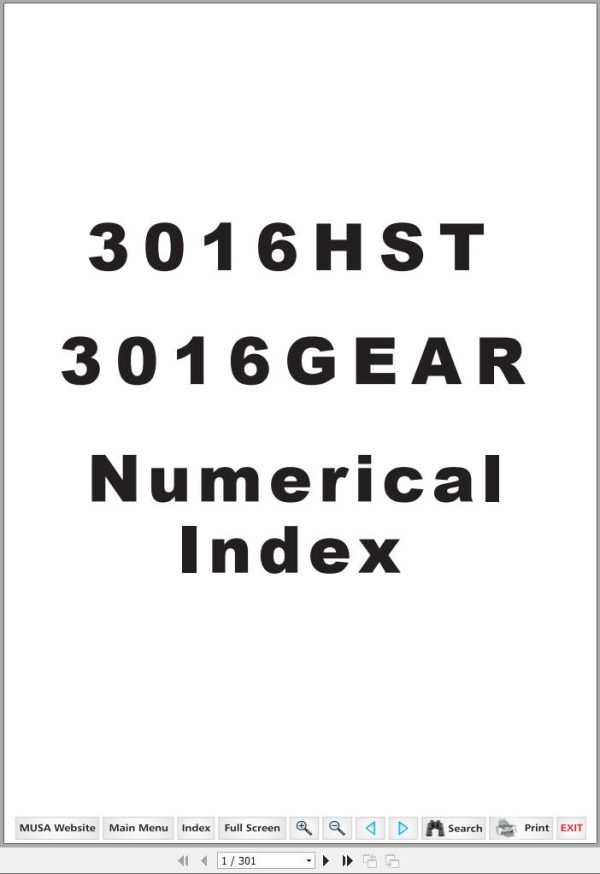 Mahindra Tractor 16 Series 3016 Gear HST Parts Manual