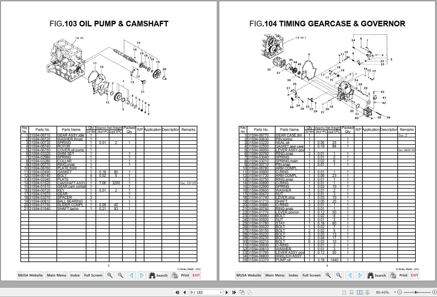 Mahindra Tractor 16 Series 3316 Gear HST Parts Manual