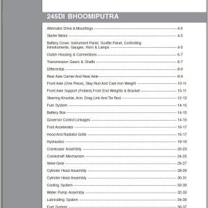 Mahindra Tractor 245DI BHOOMIPUTRA Parts Manual