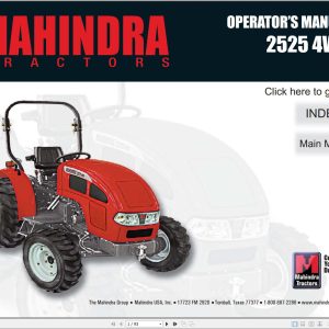 Mahindra Tractor 2525 4WD Operator Manual