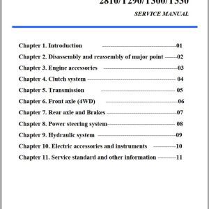 Mahindra Tractor 2810 T290 T300 T330 Service Manual