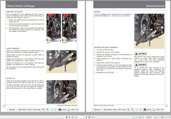 Mahindra Tractor 3600 Series PST 3640 3650 Operator Manual 1