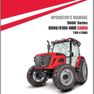 Mahindra Tractor 8000 Series 8090 8100 4WD Cabin Operator Manual