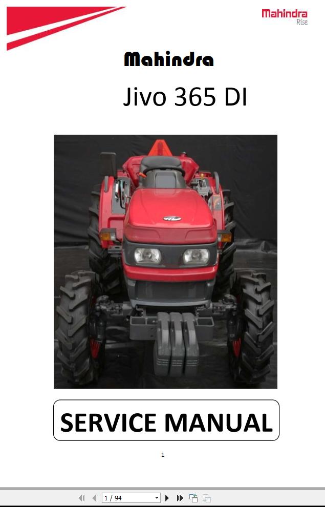 Mahindra Tractor Jivo 365 DI Service Manual