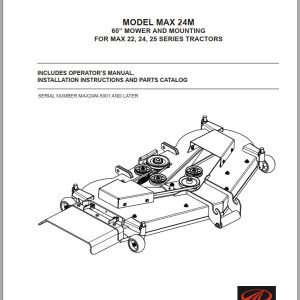 Mahindra Tractor Max 24M Operator Manual Installation Instructions Parts Catalog