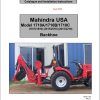 Mahindra Tractor USA Backhoe 1710A 1710B 1710C Operator Manual Parts Manual and Installation Instruction