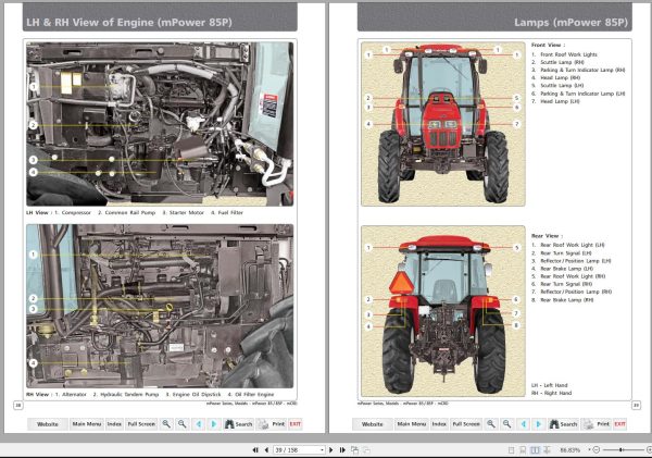 Mahindra Tractor mPOWER Series 85 85P mCRD Operator Manual 1
