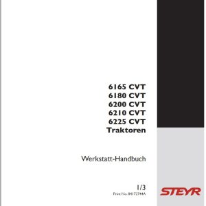 Steyr Agricultural Tractor 6165 6180 6200 6210 6225 CVT Workshop Manual DE
