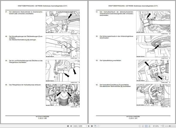Steyr Agricultural Tractor 6165 6180 6200 6210 6225 CVT Workshop Manual DE 1