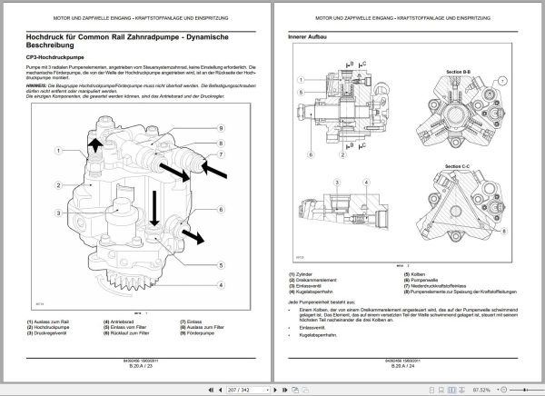 Steyr Agricultural Tractor F4DFE613A F4HFE613Y Maintenance Manual DE 1