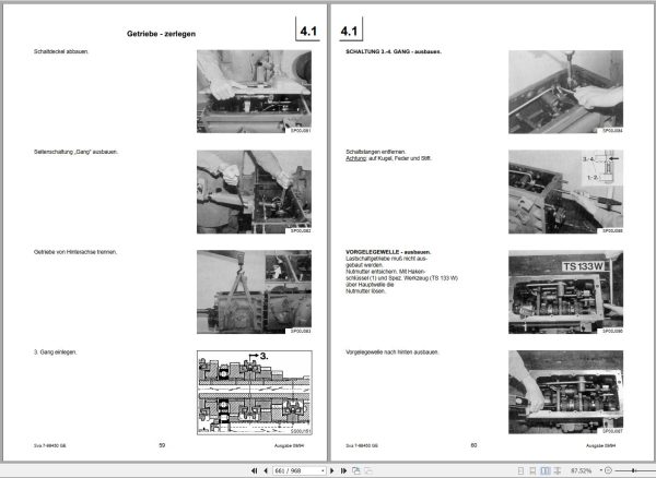 Steyr Agricultural Tractor M9078 M9086 M9094 Service Training Manual DE 1