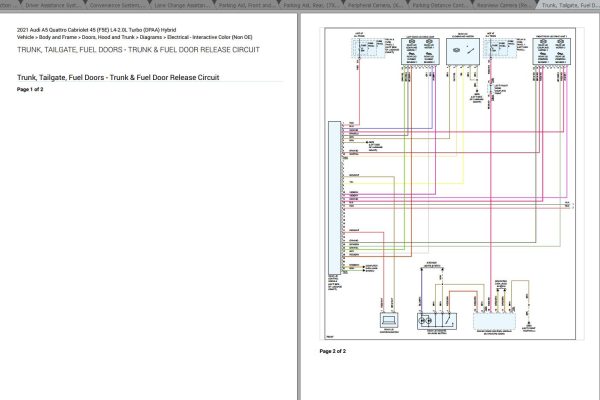 Audi A5 Quattro Cabriolet 45 L4 2.0L Turbo Hybrid Wiring Diagrams 1