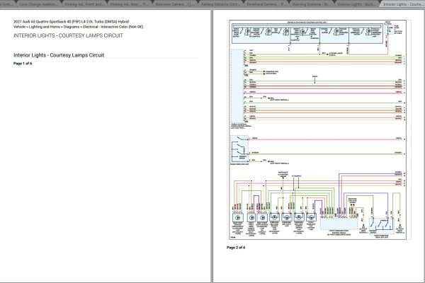 Audi A5 Quattro Sportback 40 L4 2.0L Turbo Hybrid 2021 Wiring Diagrams 3