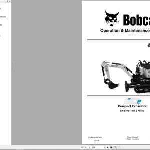 Bobcat Compact Excavator E10e Operation and Maintenance Manual 7371588 2019