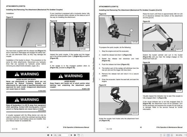 Bobcat Compact Excavator E10z Operation and Maintenance Manual 7349189 2020 1