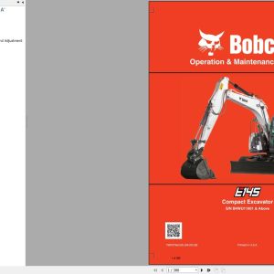 Bobcat Compact Excavator E145 Operation and Maintenance Manual 7387075 2020