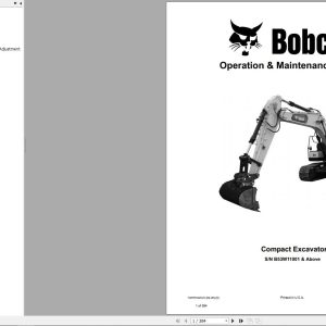 Bobcat Compact Excavator E165 Operation and Maintenance Manual 7407614 2020
