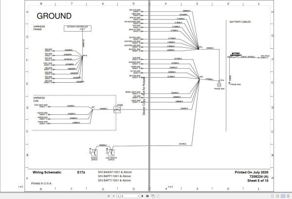 Bobcat Compact Excavator E17z Hydraulic and Electric Schematic