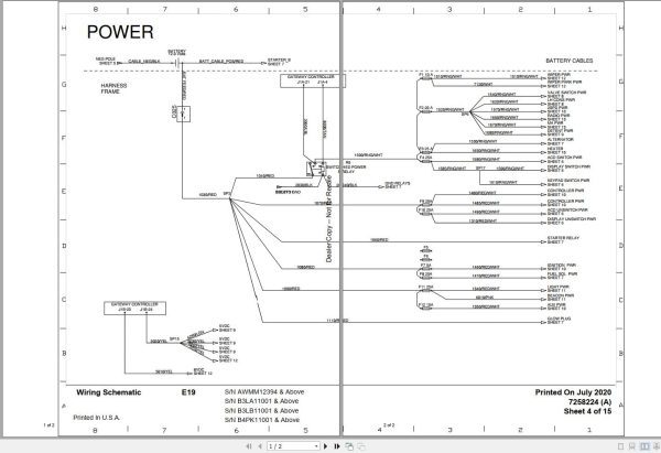 Bobcat Compact Excavator E19 Electric and Hydraulic Schematic