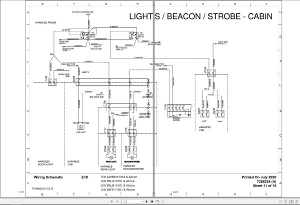 Bobcat Compact Excavator E19 Electric and Hydraulic Schematic 1