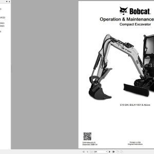 Bobcat Compact Excavator E19 Operation and Maintenance Manual 2020