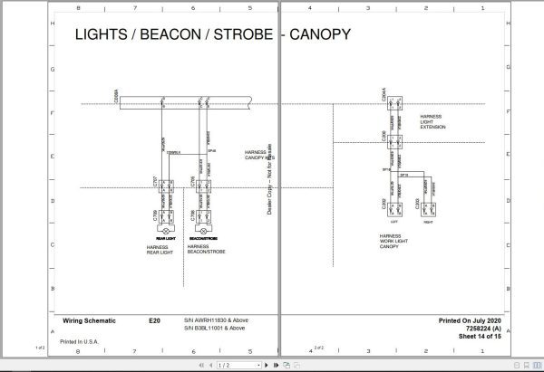 Bobcat Compact Excavator E20 Electric and Hydraulic Circuit Diagram 1