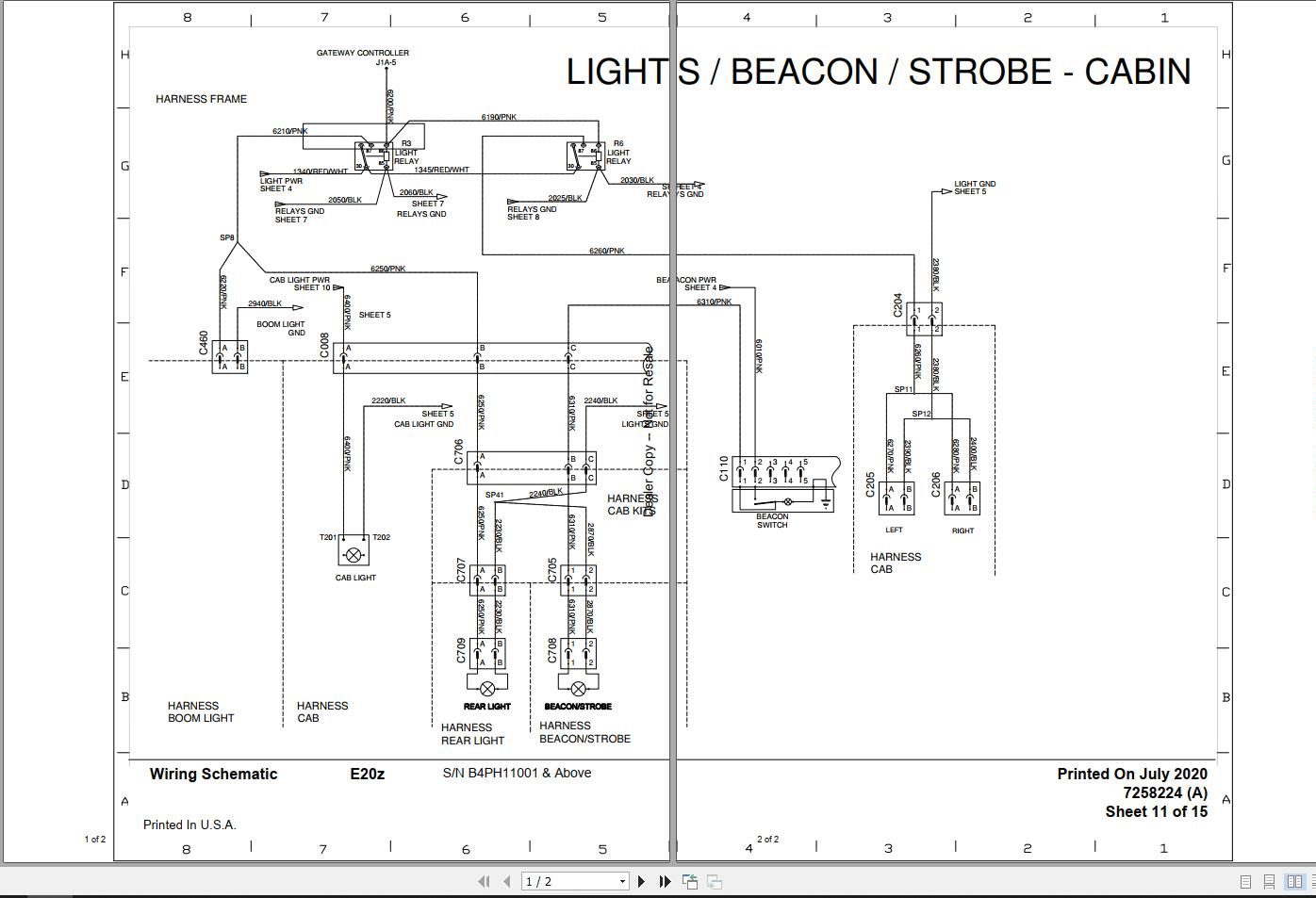 Bobcat Compact Excavator E20z Hydraulic and Elecric Schematic 1