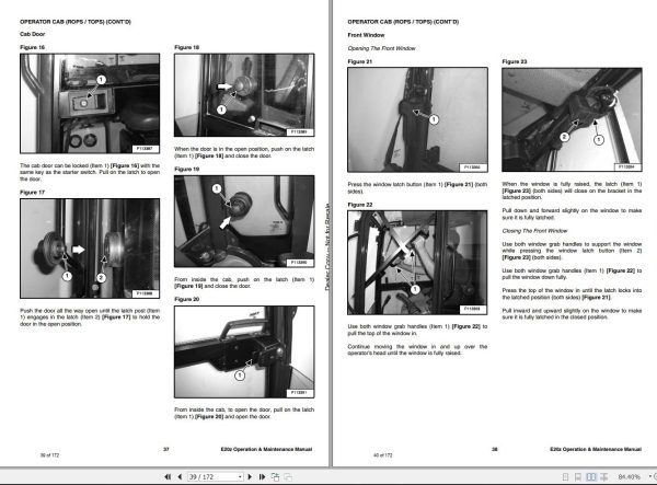 Bobcat Compact Excavator E20z Operation and Maintenance Manual 2020 1