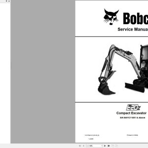 Bobcat Compact Excavator E20z Service Manual 2020