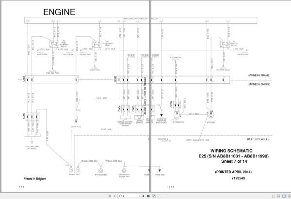 Bobcat Compact Excavator E25 Electric and Hydraulic Schematic