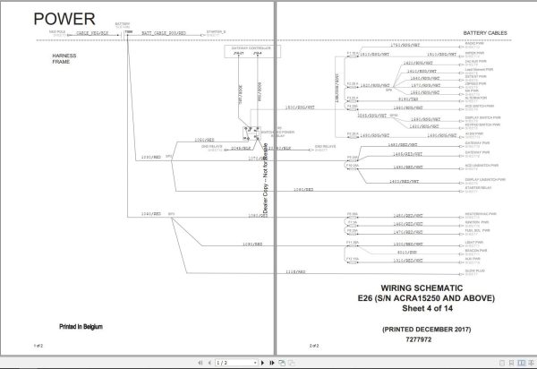 Bobcat Compact Excavator E26 Hydraulic and Electric Schematic