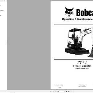 Bobcat Compact Excavator E26 Operation and Maintenance Manual 2020