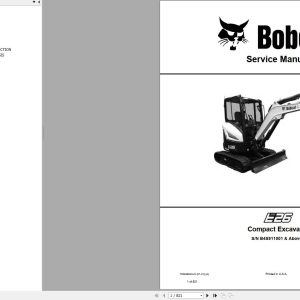Bobcat Compact Excavator E26 Service Manual 7354962 2021