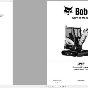 Bobcat Compact Excavator E27 Service Manual 7349758 2021