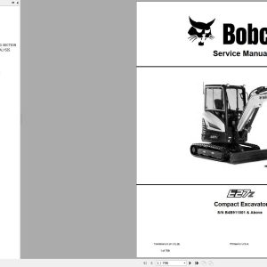 Bobcat Compact Excavator E27z Service Manual 2021