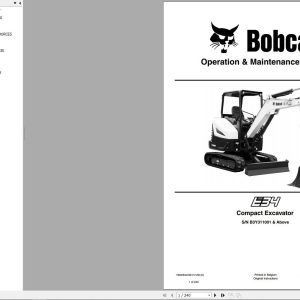 Bobcat Compact Excavator E34 Operation and Maintenance Manual 7323254 2020
