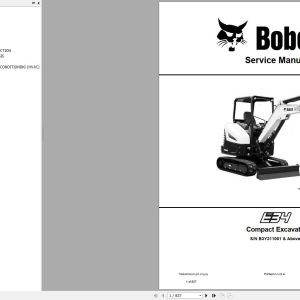 Bobcat Compact Excavator E34 Service Manual 7362447 2021
