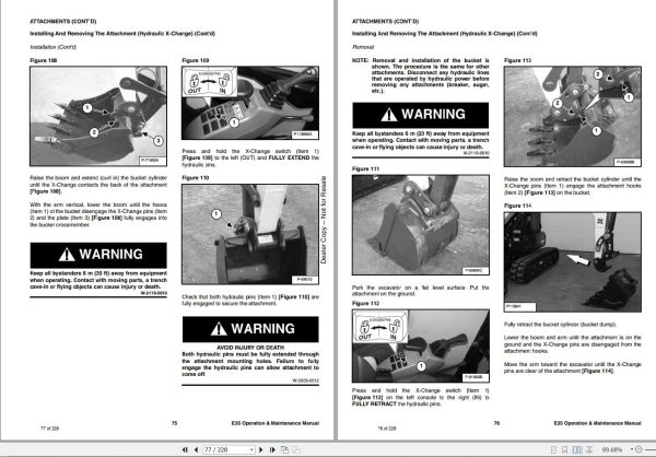 Bobcat Compact Excavator E35 Operation and Maintenance Manual 7311305 2020 1